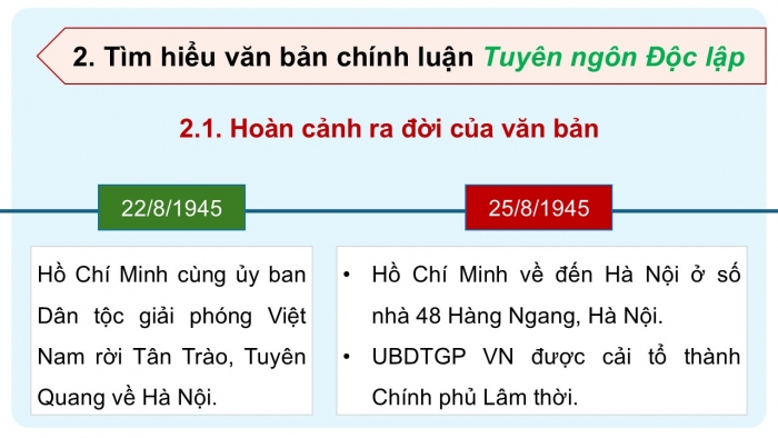 Giáo án điện tử Ngữ văn 12 kết nối Bài 6: Tuyên ngôn Độc lập (Hồ Chí Minh)