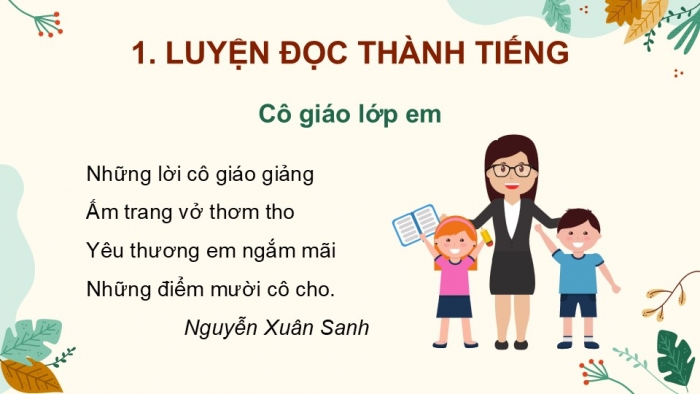 Giáo án điện tử Tiếng Việt 2 chân trời Bài 3: Đọc Cô giáo lớp em