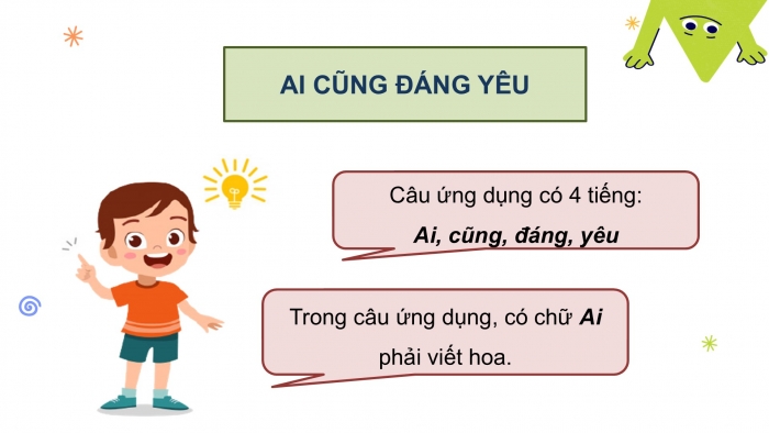 Giáo án điện tử Tiếng Việt 2 chân trời Bài 1: Viết chữ hoa A, Từ chỉ đặc điểm, Câu kiểu Ai thế nào?