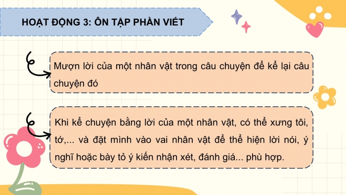 Giáo án PPT dạy thêm Tiếng Việt 5 chân trời bài 1: Bài đọc Tiếng rao đêm. Luyện tập về kết từ. Bài văn kể chuyện sáng tạo (tiếp theo)