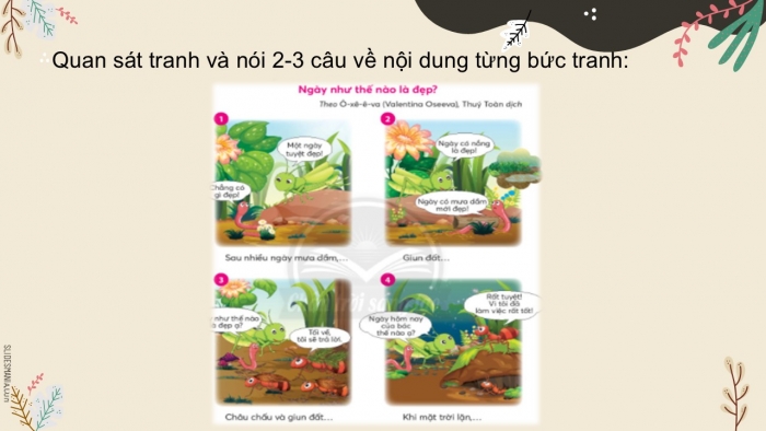 Giáo án điện tử Tiếng Việt 2 chân trời Bài 6: Mở rộng vốn từ Trái Đất (tiếp theo), Xem – kể Ngày như thế nào là đẹp?