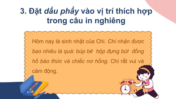 Giáo án điện tử tiếng Việt 2 kết nối Bài 24: Mở rộng vốn từ về đồ chơi, Dấu phẩy