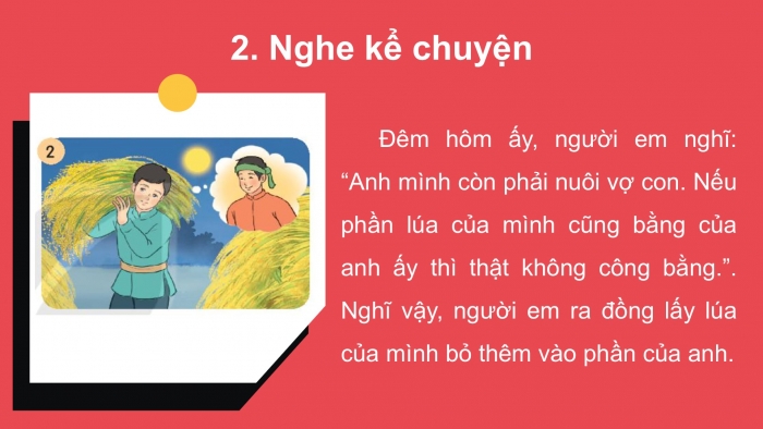 Giáo án điện tử tiếng Việt 2 kết nối Bài 25: Kể chuyện Hai anh em