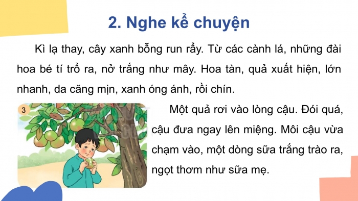 Giáo án điện tử tiếng Việt 2 kết nối Bài 27: Kể chuyện Sự tích cây vú sữa