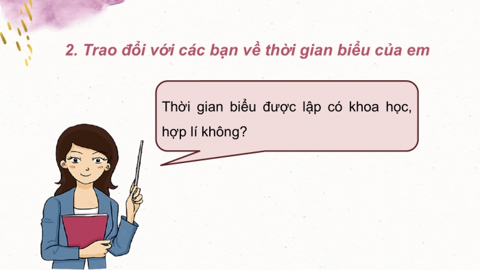 Giáo án điện tử Tiếng Việt 2 cánh diều Bài 21: Lập thời gian biểu một ngày đi học