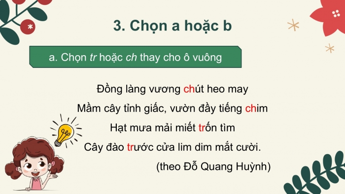 Giáo án điện tử Tiếng Việt 2 kết nối Bài 14: Nghe – viết Cỏ non cười rồi, Phân biệt ng/ngh, tr/ch, êt/êch