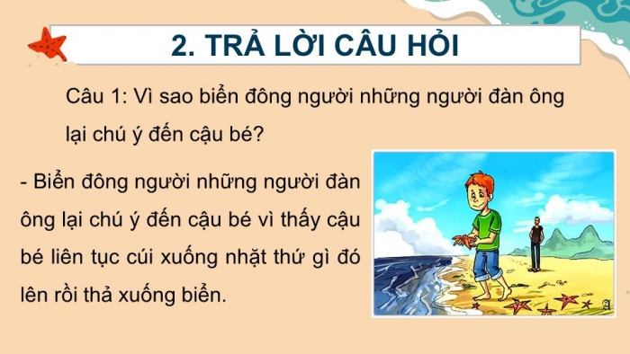 Giáo án điện tử Tiếng Việt 2 kết nối Bài 15: Những con sao biển