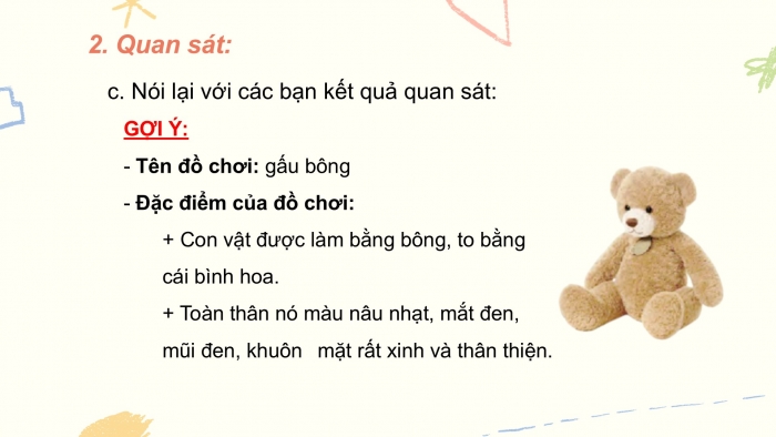 Giáo án điện tử Tiếng Việt 2 cánh diều Bài 25: Quan sát đồ chơi hình một loài vật