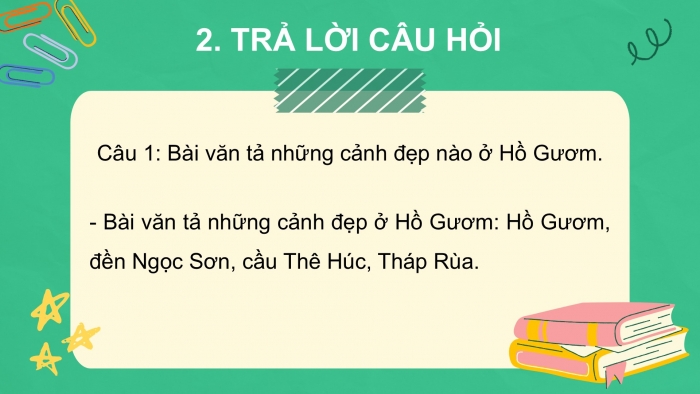 Giáo án điện tử Tiếng Việt 2 kết nối Bài 29: Hồ Gươm