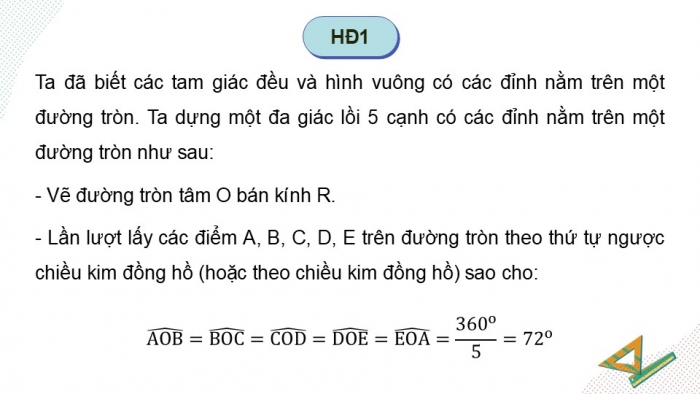 Giáo án điện tử Toán 9 kết nối Bài 30: Đa giác đều