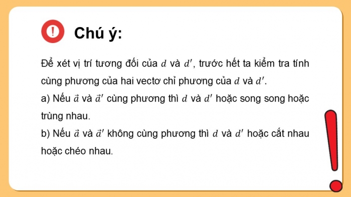 Giáo án điện tử Toán 12 chân trời Bài 2: Phương trình đường thẳng trong không gian (P2)