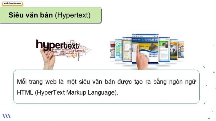 Giáo án điện tử Tin học ứng dụng 12 chân trời Bài F1: HTML và trang web