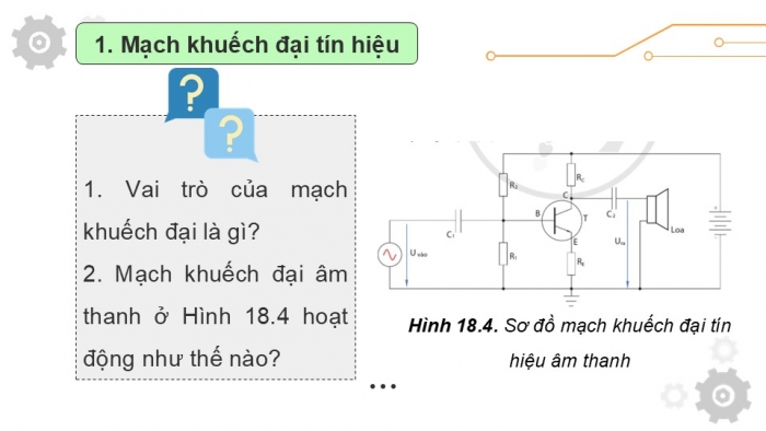 Giáo án điện tử Công nghệ 12 Điện - Điện tử Cánh diều Bài 18: Mạch xử lí tín hiệu tương tự