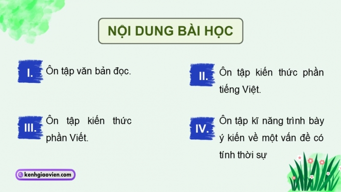 Giáo án điện tử Ngữ văn 9 chân trời Bài 6: Ôn tập