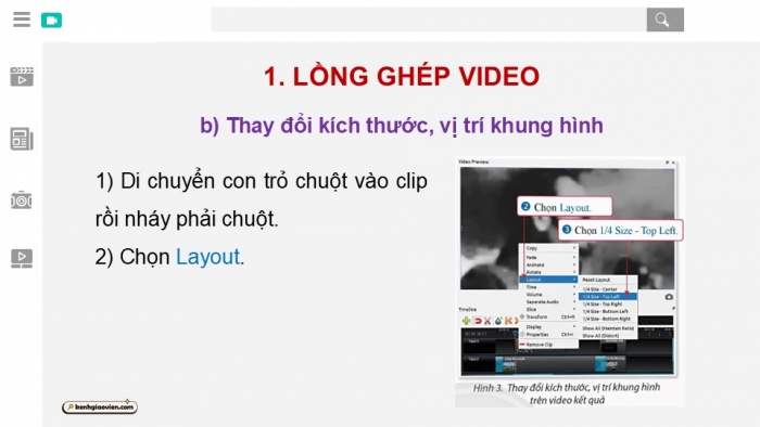 Giáo án điện tử Tin học 9 chân trời Bài 8B: Lồng ghép video, âm thanh