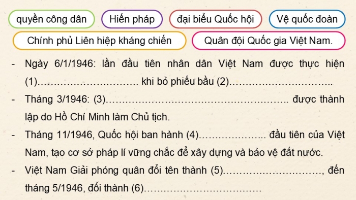 Giáo án điện tử Lịch sử 9 chân trời Bài 14: Xây dựng và bảo vệ chính quyền nước Việt Nam Dân chủ Cộng hòa (từ tháng 9 - 1945 đến tháng 12 - 1946)