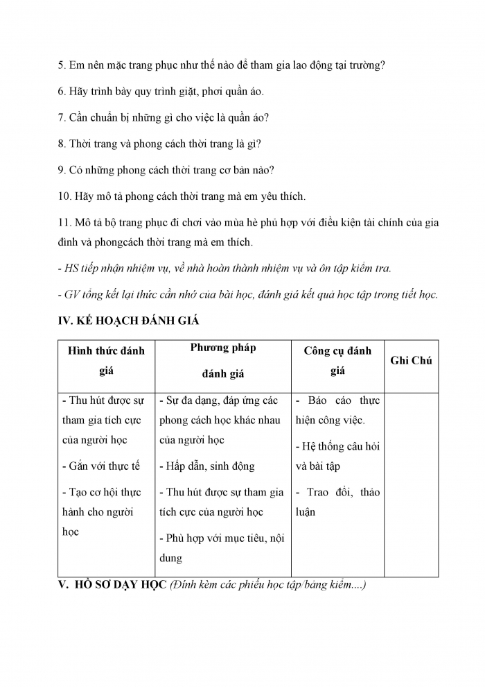 Giáo án và PPT Công nghệ 6 chân trời Ôn tập Chương 3