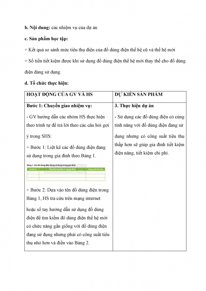 Giáo án và PPT Công nghệ 6 chân trời Dự án 4: Tiết kiệm trong sử dụng điện