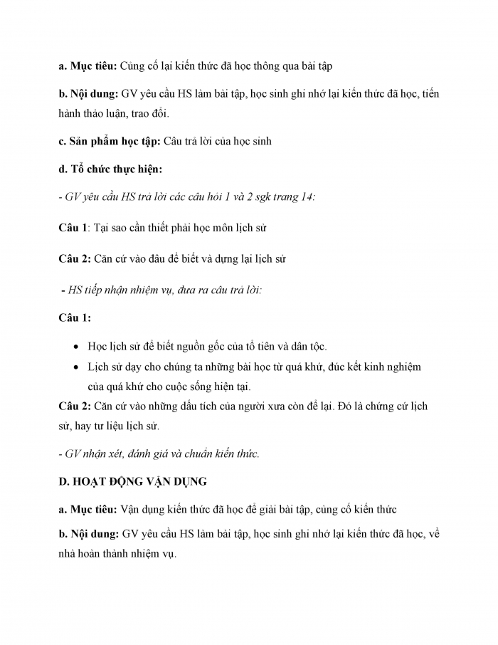 Giáo án và PPT Lịch sử 6 chân trời Bài 1: Lịch sử là gì?