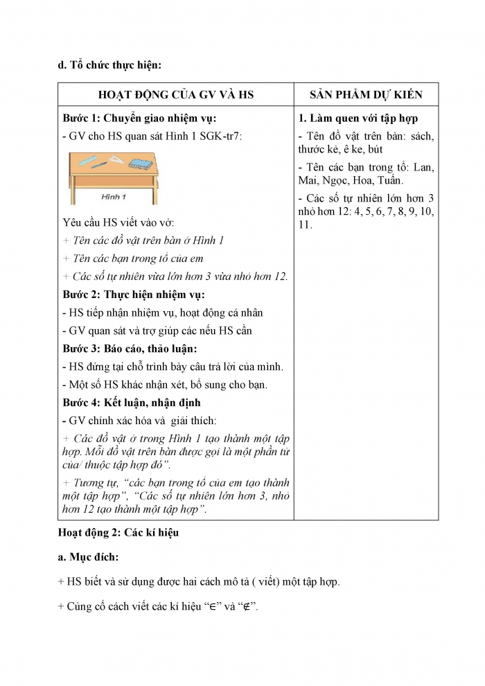 Giáo án và PPT Toán 6 chân trời Bài 1: Tập hợp. Phần tử của tập hợp