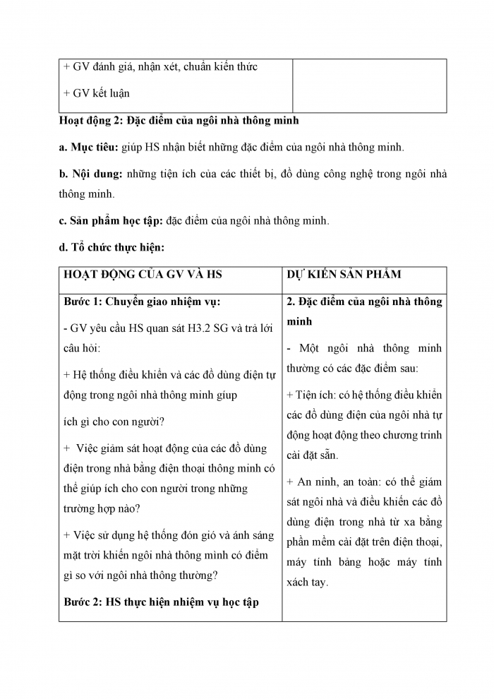 Giáo án và PPT Công nghệ 6 chân trời Bài 3: Ngôi nhà thông minh