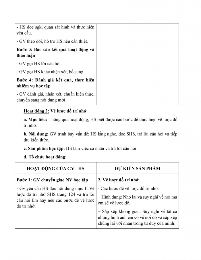 Giáo án và PPT Địa lí 6 chân trời Bài 4: Lược đồ trí nhớ