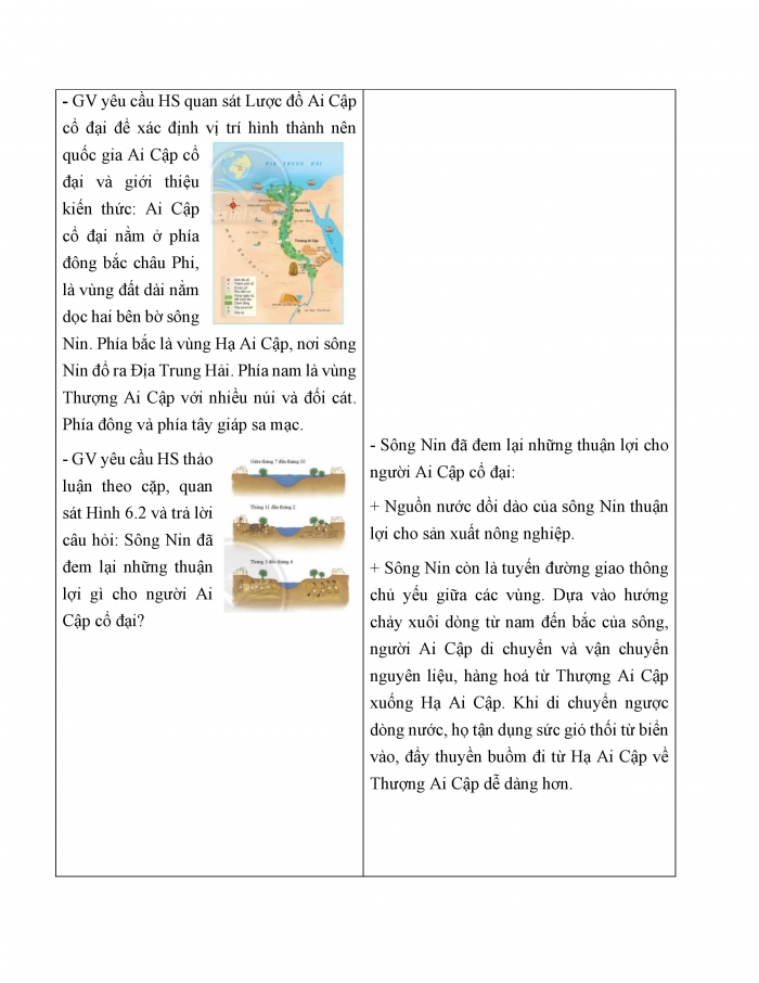 Giáo án và PPT Lịch sử 6 chân trời Bài 6: Ai Cập cổ đại