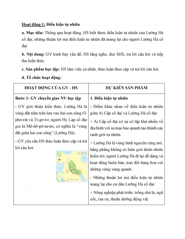 Giáo án và PPT Lịch sử 6 chân trời Bài 7: Lưỡng Hà cổ đại