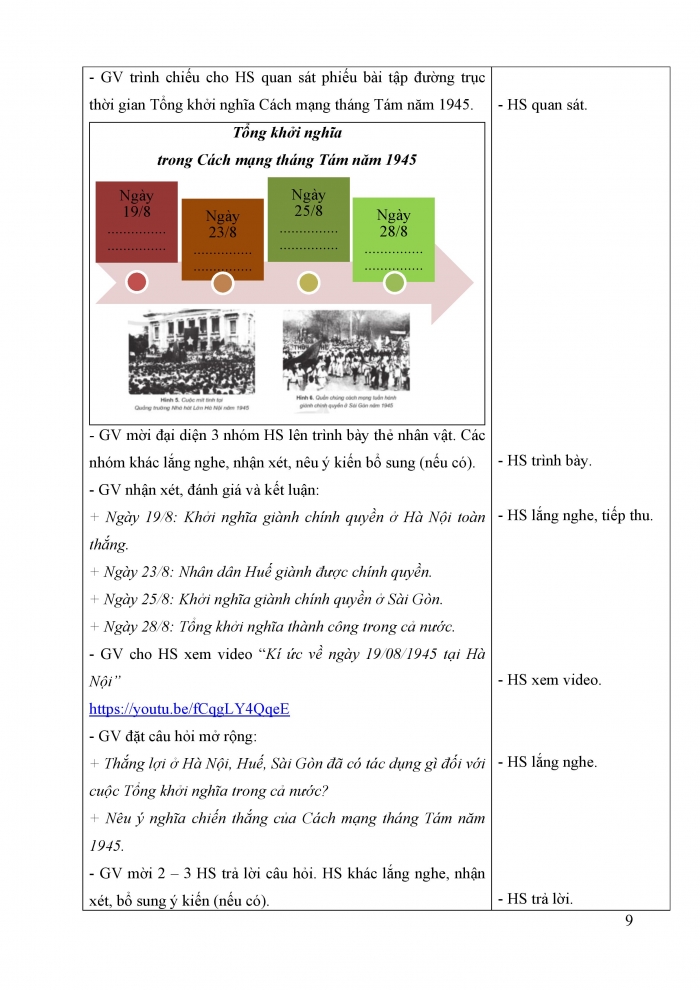 Giáo án và PPT Lịch sử và Địa lí 5 cánh diều bài 13: Cách mạng tháng Tám năm 1945