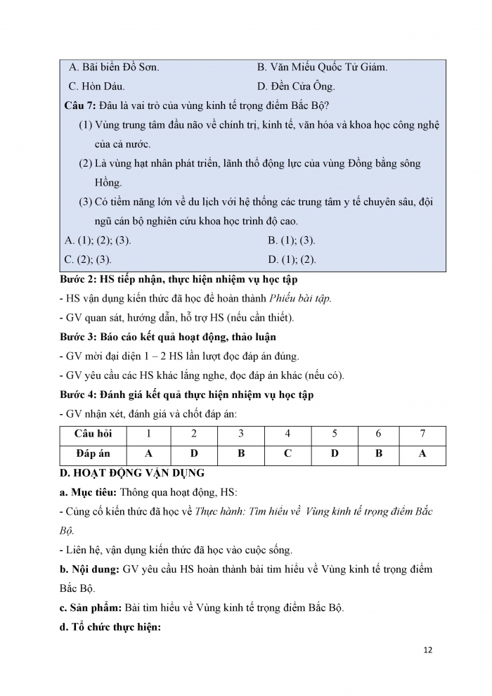 Giáo án và PPT Địa lí 9 kết nối bài 13: Thực hành Tìm hiểu về Vùng kinh tế trọng điểm Bắc Bộ