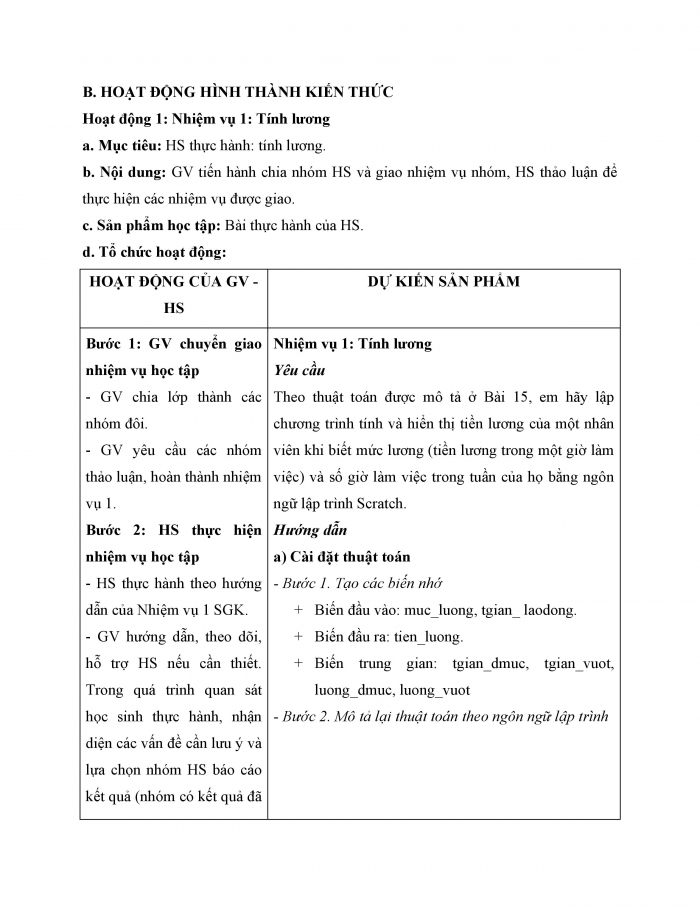 Giáo án và PPT Tin học 9 Kết nối bài 16: Thực hành Lập chương trình máy tính