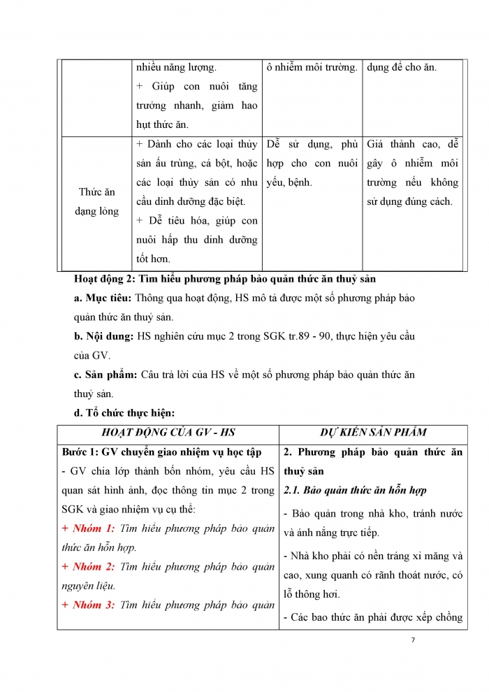 Giáo án và PPT công nghệ 12 lâm nghiệp thủy sản Cánh diều bài 17: Chế biến và bảo quản thức ăn thủy sản