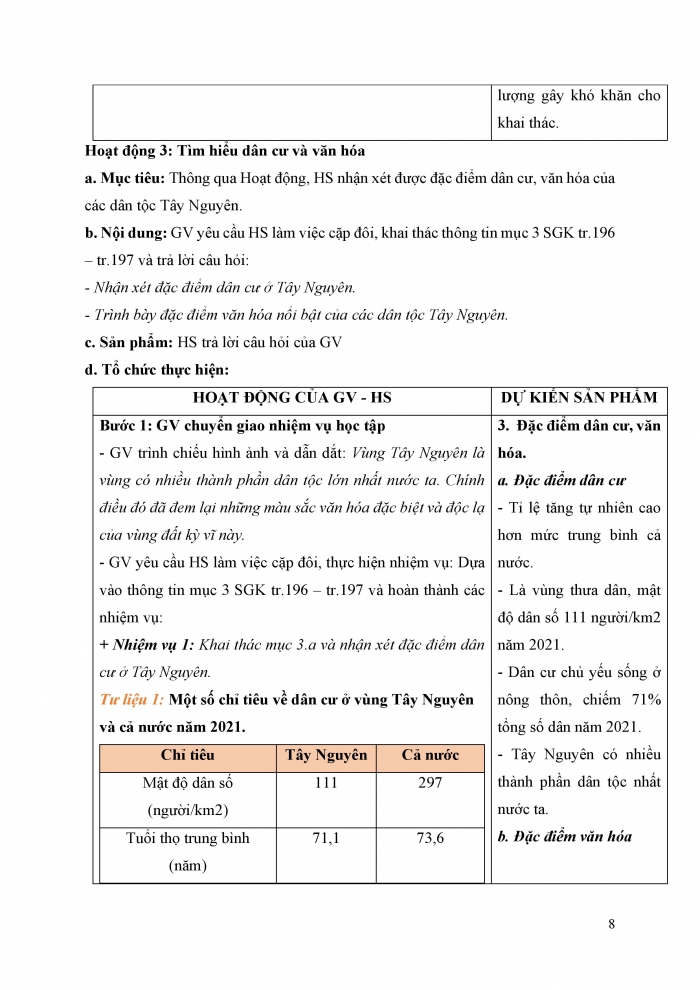 Giáo án và PPT Địa lí 9 chân trời bài 17: Vùng Tây Nguyên