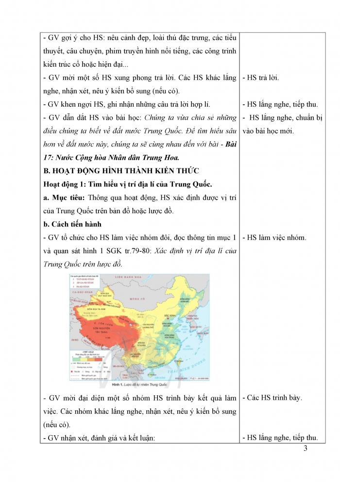 Giáo án và PPT Lịch sử và Địa lí 5 cánh diều bài 17: Nước Cộng hoà Nhân dân Trung Hoa