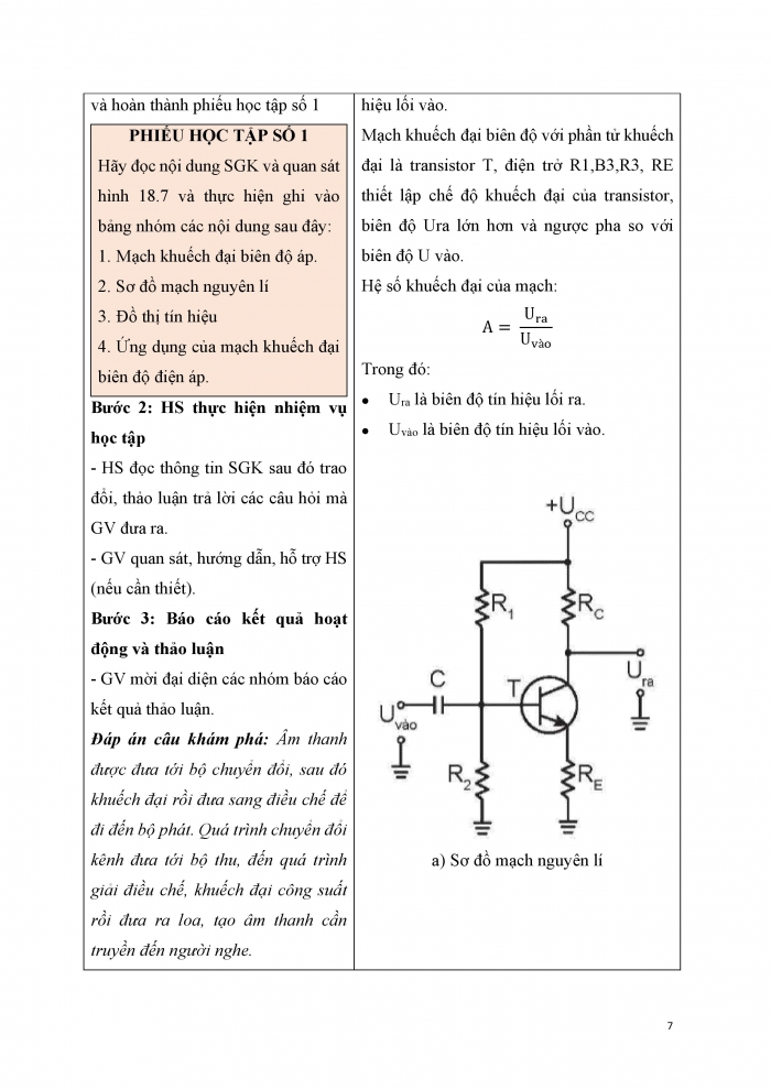 Giáo án và PPT công nghệ 12 điện - điện tử Kết nối bài 18: Giới thiệu về điện tử tương tự