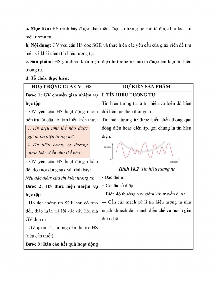 Giáo án và PPT công nghệ 12 điện - điện tử Cánh diều bài 18: Mạch xử lí tín hiệu tương tự