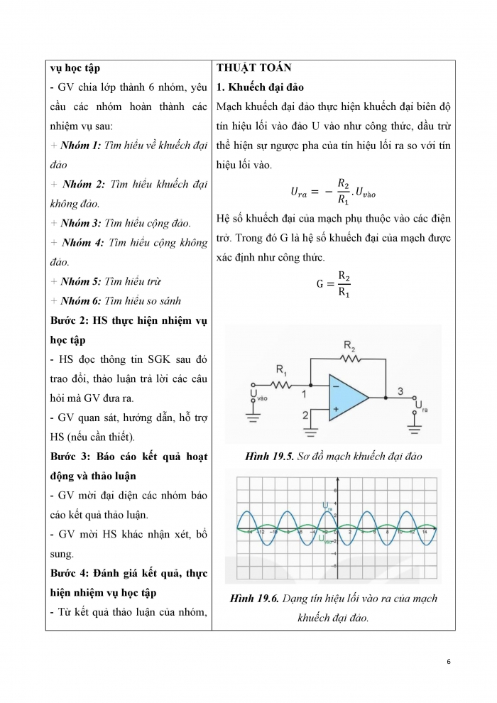 Giáo án và PPT công nghệ 12 điện - điện tử Kết nối bài 19: Khuếch đại thuật toán