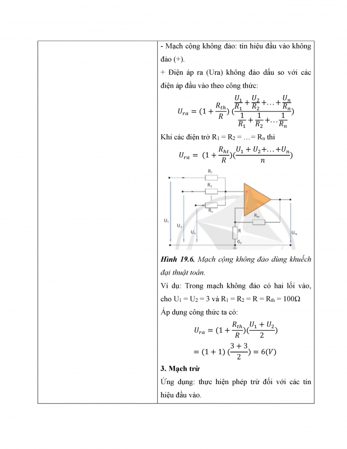 Giáo án và PPT công nghệ 12 điện - điện tử Cánh diều bài 19: Khuếch đại thuật toán