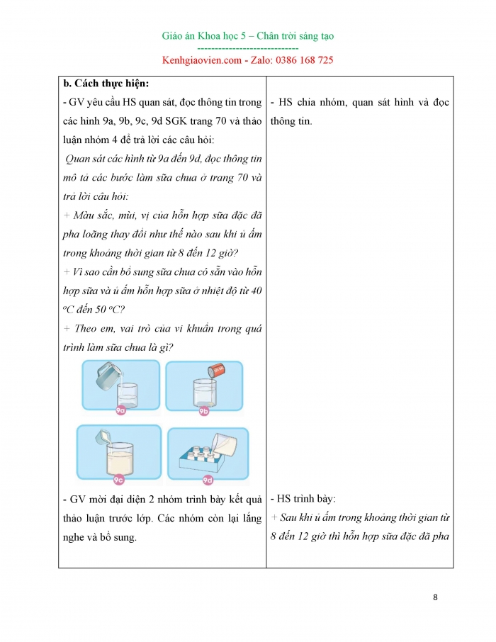 Giáo án và PPT Khoa học 5 chân trời bài 19: Vi khuẩn có ích trong chế biến thực phẩm