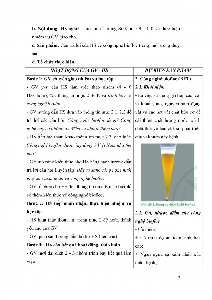 Giáo án và PPT công nghệ 12 lâm nghiệp thủy sản Cánh diều bài 20: Ứng dụng công nghệ cao trong nuôi trồng thủy sản