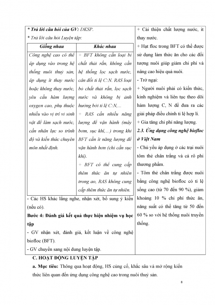 Giáo án và PPT công nghệ 12 lâm nghiệp thủy sản Cánh diều bài 20: Ứng dụng công nghệ cao trong nuôi trồng thủy sản