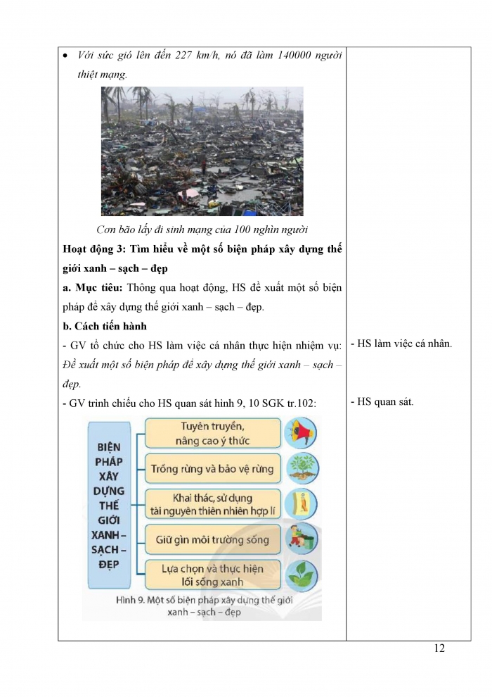 Giáo án và PPT Lịch sử và Địa lí 5 chân trời Bài 25: Xây dựng thế giới xanh - sạch - đẹp