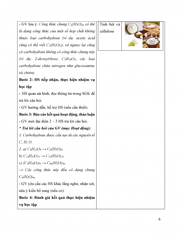 Giáo án và PPT KHTN 9 kết nối Bài 29: Carbohydrate. Glucose và saccharose