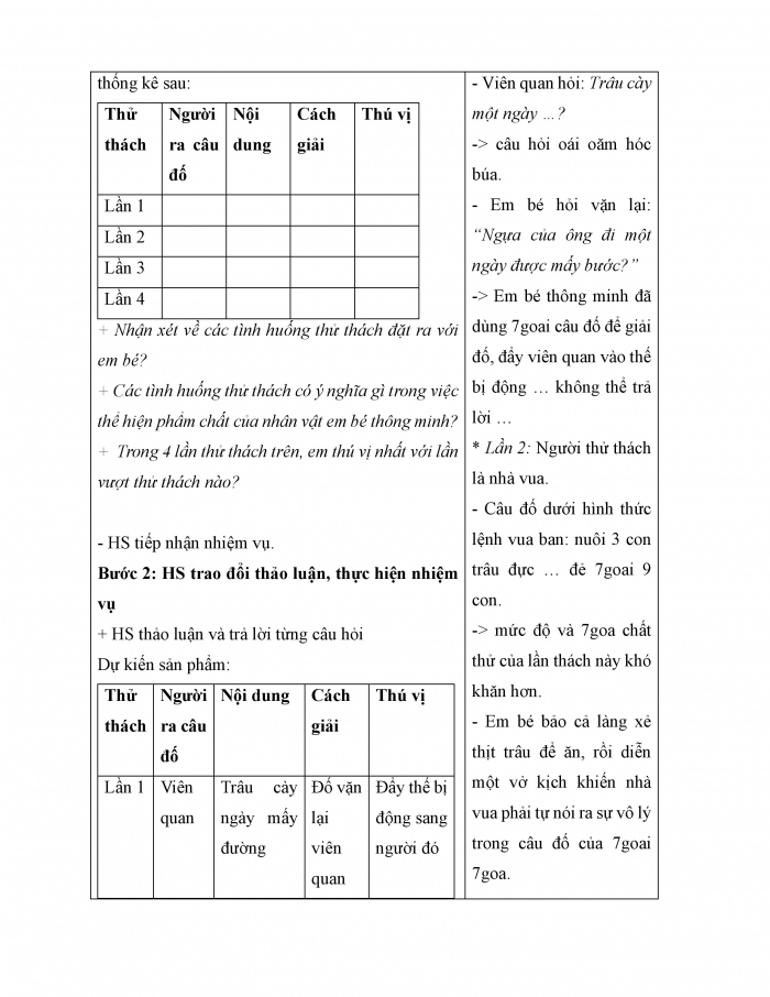 Giáo án và PPT Ngữ văn 6 chân trời Bài 2: Em bé thông minh