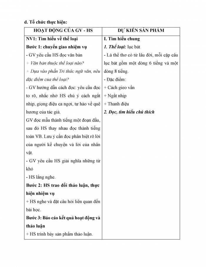 Giáo án và PPT Ngữ văn 6 chân trời Bài 3: Những câu hát dân gian về vẻ đẹp quê hương