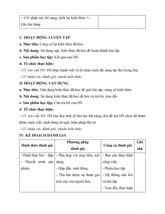 Giáo án và PPT Ngữ văn 6 chân trời Bài 3: Làm một bài thơ lục bát