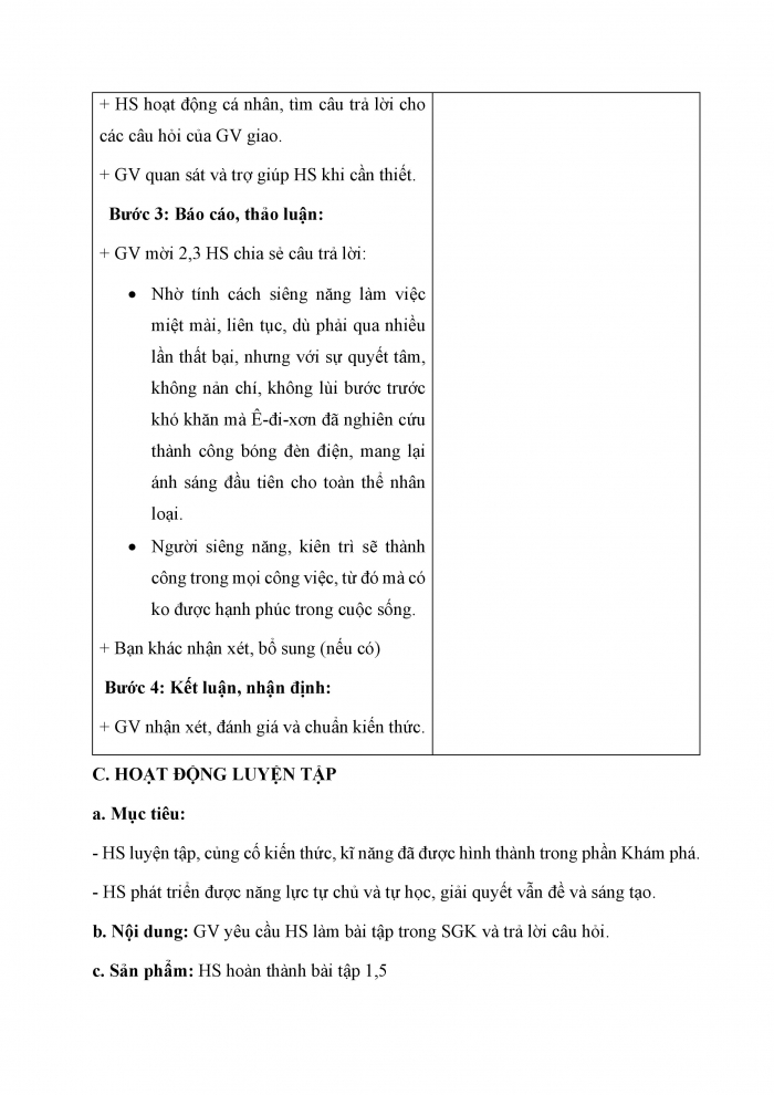 Giáo án và PPT Công dân 6 cánh diều Bài 3: Siêng năng, kiên trì