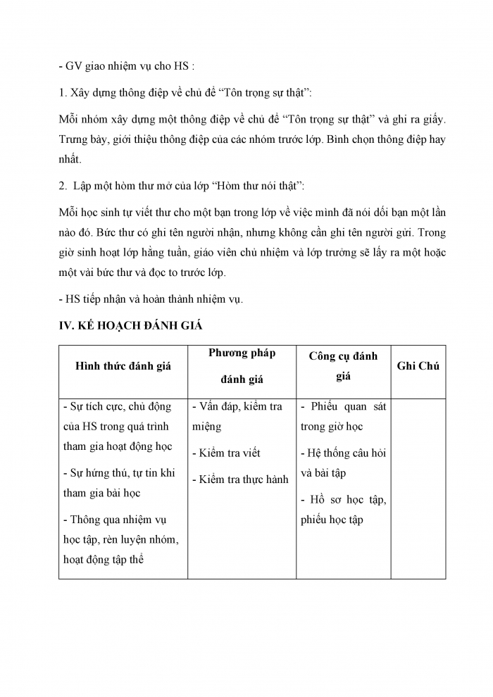 Giáo án và PPT Công dân 6 cánh diều Bài 4: Tôn trọng sự thật