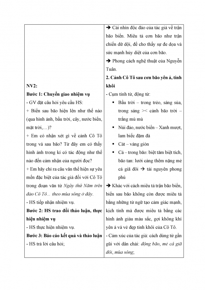 Giáo án và PPT Ngữ văn 6 kết nối Bài 5: Cô Tô