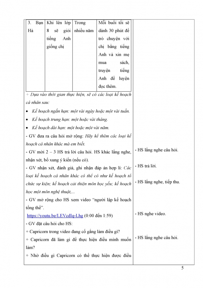 Giáo án và PPT Đạo đức 5 Kết nối bài 6: Lập kế hoạch cá nhân